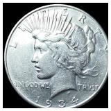 1934 Silver Peace Dollar NEARLY UNCIRCULATED
