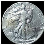 1929-S Silver Walking Liberty Half Dollar NEARLY U