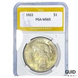 1922 Silver Peace Dollar PGA MS65