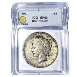 1921 Silver Peace Dollar ICG EFF40