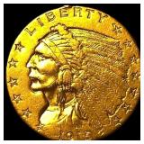1915 Indian Head Gold $2.50 Quarter Eagle NEARLY U