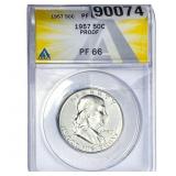1957 Franklin Half Dollar ANACS PF66 PROOF