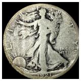 1921-S Silver Walking Liberty Half Dollar  NICELY