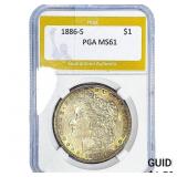 1886-S Morgan Silver Dollar PGA MS61