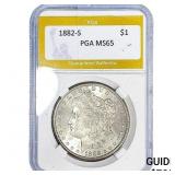 1882-S Morgan Silver Dollar PGA MS65