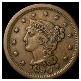 1850 Braided Hair Large Cent NEARLY UNCIRCULATED
