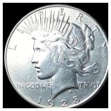 1928 Silver Peace Dollar NEARLY UNCIRCULATED