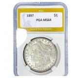 1897 Morgan Silver Dollar PGA MS64