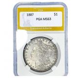 1887 Morgan Silver Dollar PGA MS63