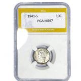 1941-S Mercury Silver Dime PGA MS67