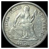 1873 Seated Liberty Dime NEARLY UNCIRCULATED