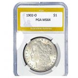 1902-O Morgan Silver Dollar PGA MS64