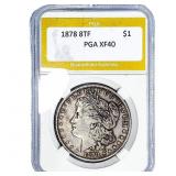 1878 8TF Morgan Silver Dollar PGA XF40
