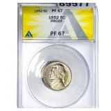 1952 Jefferson Nickel ANACS PF67 PROOF