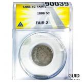 1886 Liberty Victory Nickel ANACS F2