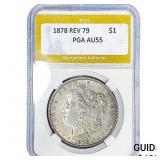 1878 REV 79 Morgan Silver Dollar PGA AU55