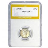 1944-S Mercury Silver Dime PGA MS67