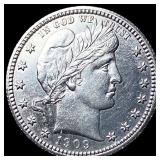 1909 Silver Barber Quarter CHOICE AU