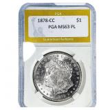 1878-CC Morgan Silver Dollar PGA MS63 PL