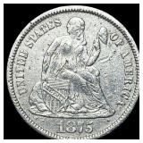 1875-CC Silver Seated Liberty Dime HIGH GRADE
