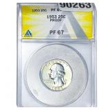 1953 Washington Silver Quarter ANACS PF67 PROOF
