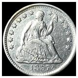 1857 Silver Seated Liberty Half Dime CLOSELY  UNC