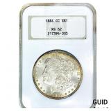 1884-CC Morgan Silver Dollar NGC MS62