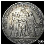 1877A France Silver 5 Francs