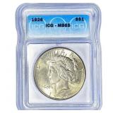1926 Silver Peace Dollar ICG MS65
