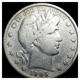 1905-S Silver Barber Half Dollar LIGHTLY CIRCULATE