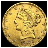 1906-D Liberty Head Half Eagle $5 Gold UNCIRCULATE