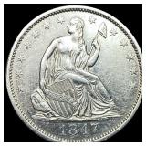 1847-O Silver Half Dollar CLOSELY UNCIRCULATED