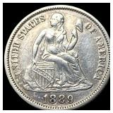 1889 Silver Seated Liberty Dime NEARLY  UNCIRCULA