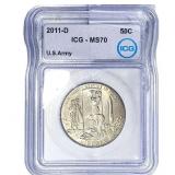 2011-D  ICG MS70 50C US ARMY