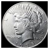 1935 Silver Peace Dollar CLOSELY UNCIRCULATED