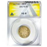 1917-S Buffalo Nickel ANACS VG8