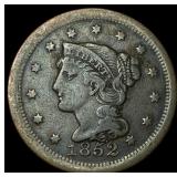 1852 Braided Hair Large Cent LIGHTLY CIRCULATED