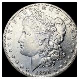 1891-S Silver Morgan Dollar ABOUT  UNCIRCULATED