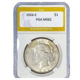 1926-S Silver Peace Dollar PGA MS62
