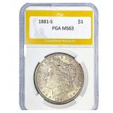 1881-S Morgan Silver Dollar PGA MS63