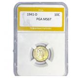 1941-D Mercury Silver Dime PGA MS67
