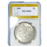 1885 Morgan Silver Dollar PGA MS64