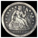 1842-O Silver Seated Liberty Dime LIGHTLY CIRCULAT