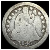 1845-O Silver Seated Liberty Dime NICELY CIRCULATE