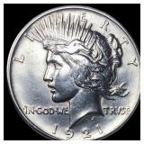 1921 Silver Peace Dollar CLOSELY UNCIRCULATED