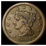 1854 Braided Hair Large Cent CLOSELY  UNCIRCULATE