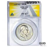 1958 Franklin Half Dollar ANACS PF67 PROOF