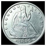 1854-O Silver Half Dollar CLOSELY UNCIRCULATED