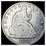 1872 Seated Liberty Half Dollar ABOUT UNCIRCULATED