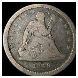 1840-O Silver Seated Liberty Quarter NICELY  CIRC
